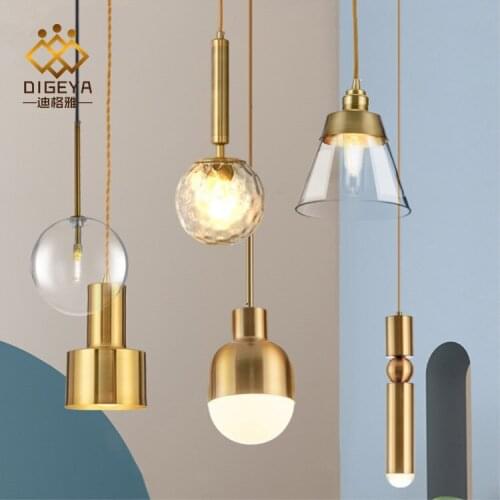 Modern nordic led glass ball hanging lamp pendant lights industrial lamp modern led chandelier dining rooom