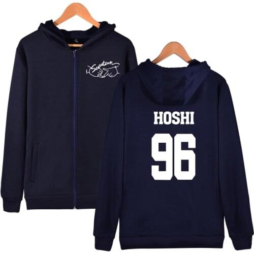 New Zipper Hoodies Sweatshirt Autumn Winter Jacket Coat Print Kpop Seventeen 17 Album All Fans Supportive Fleece Casual coat