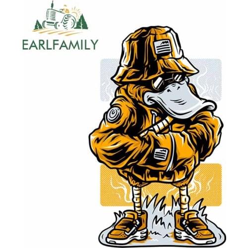 EARLFAMILY 13cm x 8.1cm for Chillin Duck Decal Trunk Laptop Windshield Car Stickers Cartoon Waterproof Surfboard Vinyl Car Wrap