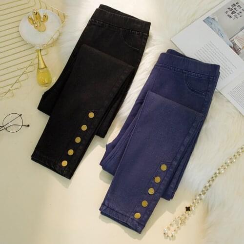 Plus Size Womens Jeans 2021 Autumn New High Waist Jeans Slim Vintage Street Trousers Casual Black Elasticity Denim Pants Female