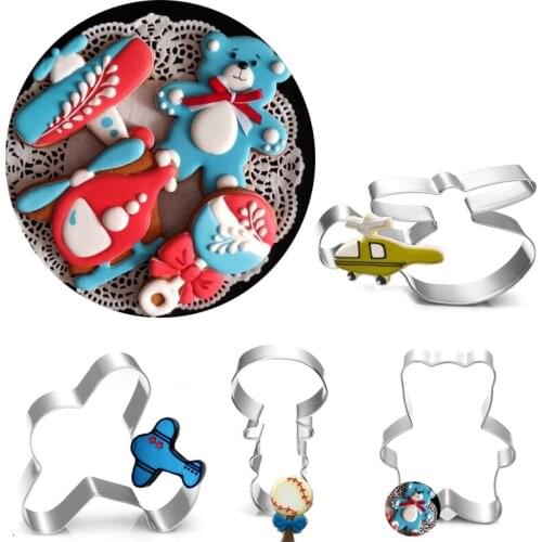 1pcs patisserie reposteria Rattle Bear Plain Mold Metal Cookie Cutters Fondant Cake Decor Tools Cupcake Chocolate Biscuit Mould