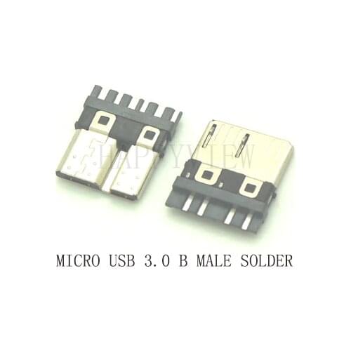 10pcs/lot Micro USB 3.0 Male Connector B Type HI speed Data Transmmission 10Pin Soldering USB Jack