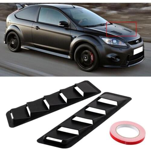 2Pcs Car Styling Universal Bonnet Hood Vent Louver Cooling Panel ABS Blinds