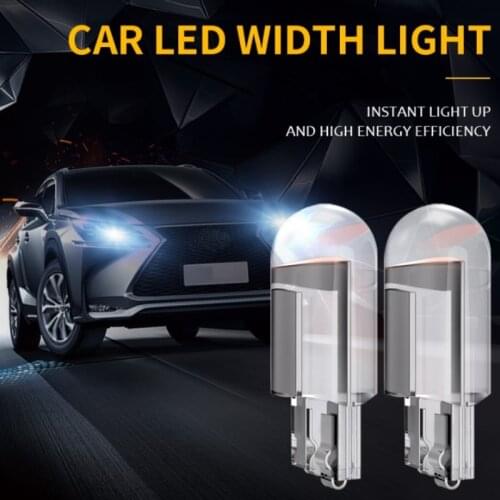 2pcs W5W T10 Glass Housing Cob LED Car Bulb Wedge License Plate Lamp