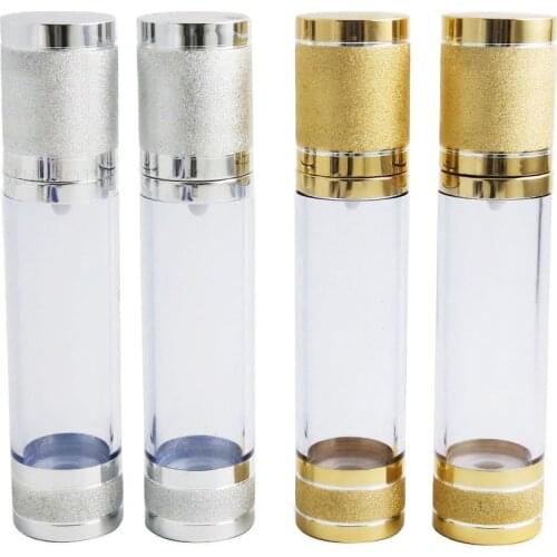 24pcs x Portable 50ml Clear Refillable Airless Lotion Cream Pump Bottle 50cc Empty Vacuum Cosmetic Packaging Aluminum Container