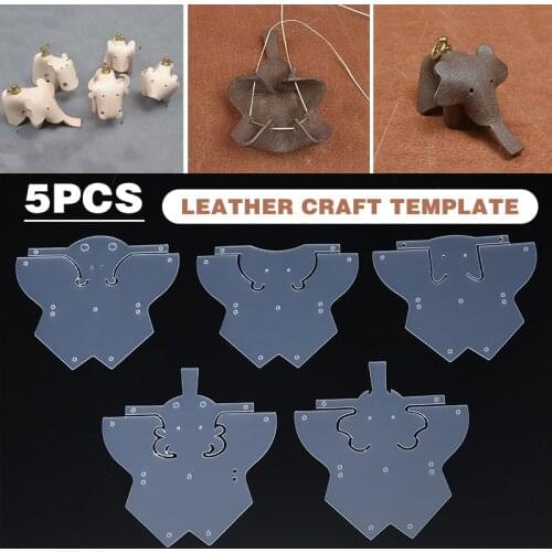 5pcs/set PVC Leather Template Animal DIY Sewing Pattern Stencils Craft Making Animal Sewing Patterns Leathercraft Template