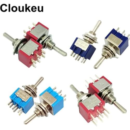 5Pcs MTS-203 6MM 6Pin/3File ON-OFF-ON Rocker switch Toggle Switch 6A125V