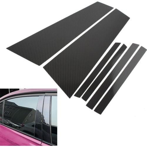 6Pcs/Set Car Window B Pillar Trim Molding Cover For BMW 5GT F07 5 Series Gran Turismo 2012 2013 2014 2015 2016 2017 Carbon ABS