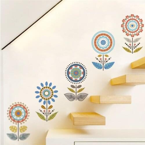 Abstract Flowers Pot Wall Sticker For Office Bedroom Stairs Baseboard Home Decor Pastoral Mural Art Diy Pvc Wall Decal