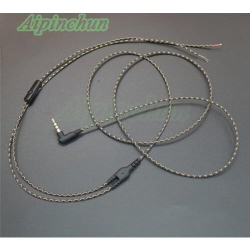 Aipinchun 3.5mm DIY Earphone Audio Cable with Mic Repair Replacement Headphone Wire Connector 3 Colors AA0186
