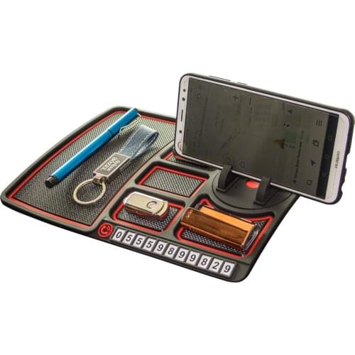 In-car Glovebox Anti-Slip Phone Holder Numbering Organizer, Multifunctional Phone Stabilizer