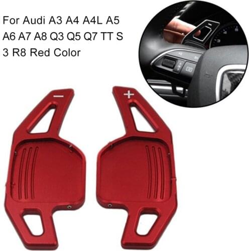2pcs/lot Car Sports Steering Wheel Shift Paddle Shifter Fit For Audi A3 A4 A4L A5 A6 A7 A8 Q3 Q5 Q7 TT S3 R8 Red Silver Black