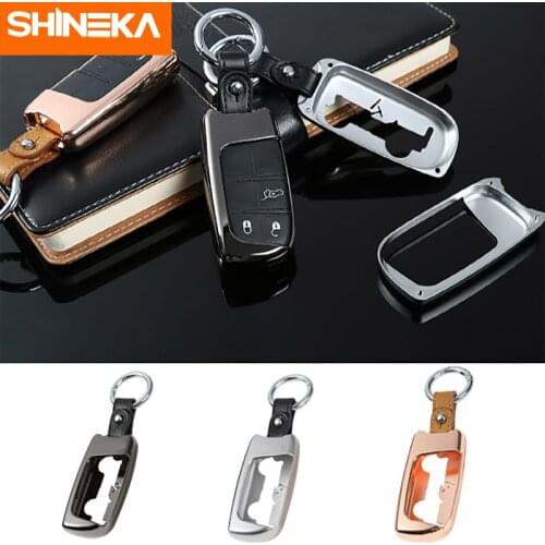 SHINEKA Key Shell For Jeep Grand Cherokee 2014-2016 Aluminum Alloy Key Case Accessories For Jeep Grand Cherokee