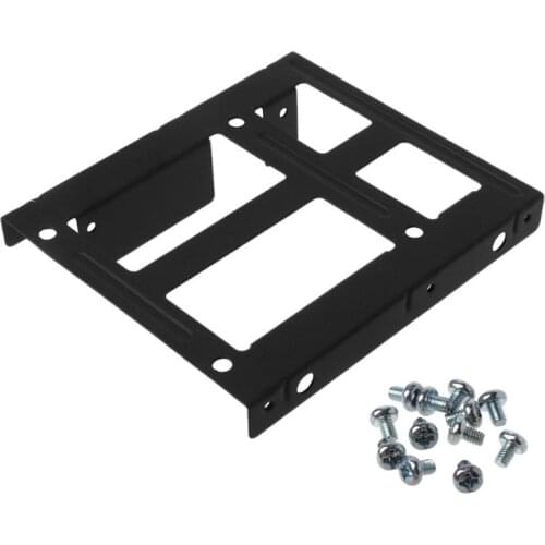 Black Metal Dual 2.5" to 3.5" Hard Drive Bay Mounting Bracket 2x2.5" to 3.5" HDD/SSD Mounting Bracket Caddy with Screws 96BA