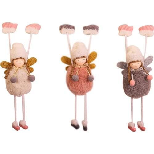 Childrens New Cute Christmas Decorations Christmas Plush Soft Angel Pendant Creative Cute Mini Girl Hanging Baby Kids Toy Gift