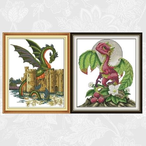 Dinosaur series Paintings Embroidery Counted Printed On Canvas DMC 11CT 14CT Chinese Cross Stitch kits Home Decoration