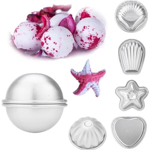 JX-LCLYL 16pcs New Metal Aluminum Bath Bomb Moulds DIY Cake Ball Molds Homemade Crafting