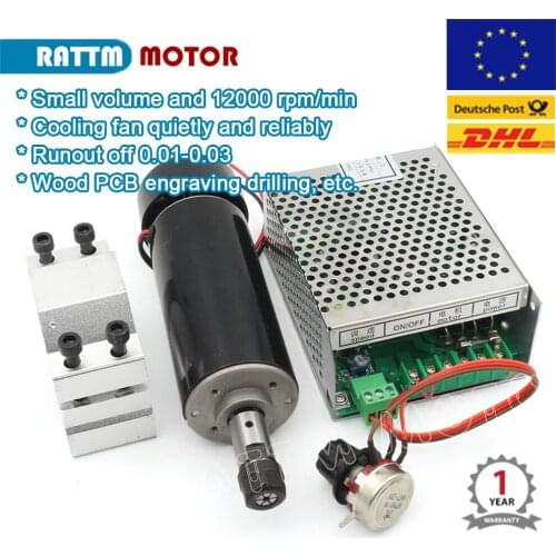 500W ER11 220V Air cooled spindle motor Kit 12000rmp + Speed Controller + 52mm spindle bracket for CNC Router Machine Tool