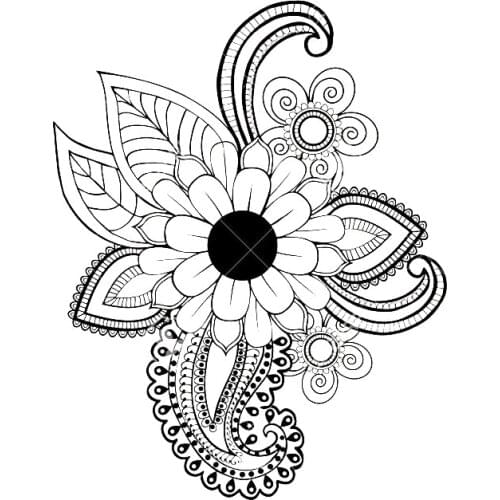 Mandala Decorative Wall Sticker Vinyl Vector Henna Black Mehndi Wall Stickers Art Wall Decals Mural Removable DK-100