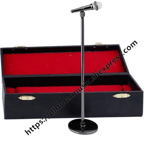 Dh Miniature Microphone Model Mini Musical Instrument Dollhouse Accessories Ornaments Christmas Gift Home decoration