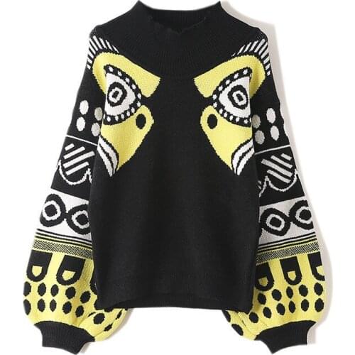 YSMILE Y Fashion Casual Women Sweater Personality Lantern Sleeve Pullovers Sweater Female Lady Daily All Match Tops