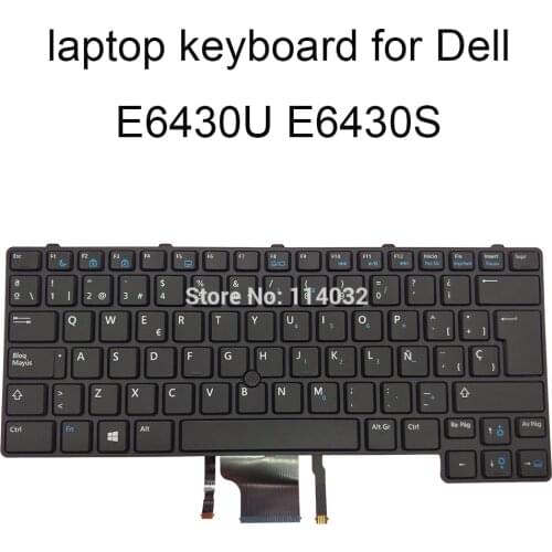 Notebook backlit keyboard for Dell E6430U E6430S SP Spanish upper case black keyboards mobile pointer 0DHXX7 V136425AK1 original
