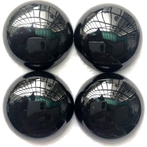 Wholesale 1pcs 100% Natural Black Onyx Agates Bead Cabochon Pendant 30mm Round Gem stone Bead Pendant, Ring Face