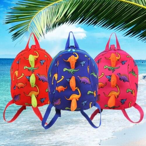Adjustable Shoulder Straps Waterproof School Bags Nylon Dinosaur Pattern Kids School Bag For 2-6 Years Old Kids Unisex