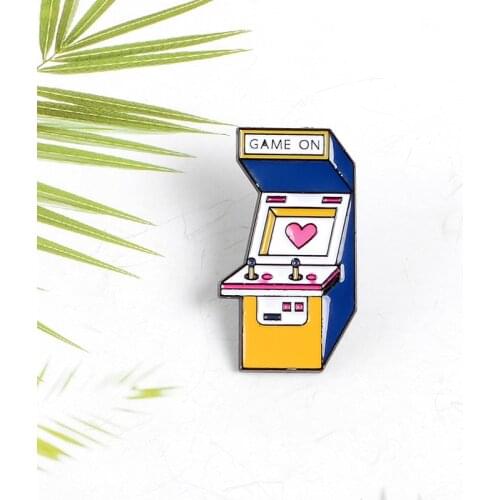 Rocker Game Console Enamel Pin Come On Love Brooch Denim Jeans shirt Bag Fashion Jewelry Gift for Friends