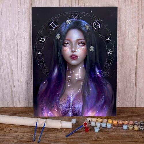 Cartoon Girl Woman Painting By Numbers Complete Kit Oil Paints 40*50 Picture By Numbers Photo Decorative Paintings For Art