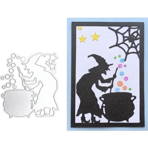 DIY Handmade Halloween Witch Metal Cutting Mold Scrapbook Photo Album Paper Card Mold Embossing Decoration