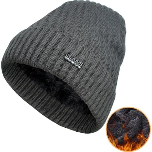 Skullies Beanies Men Winter Hat Women Knitted Hats For Men Cap Winter Beanie Hat Gorro Thick Warm Brimless Fur Bonnet Mens Cap