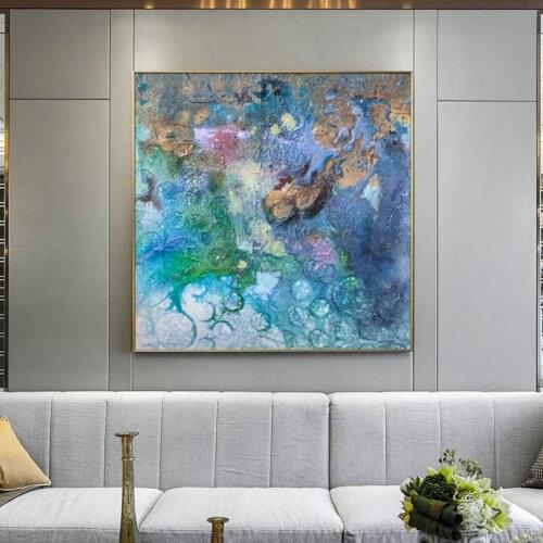 Modern Abstract Water Lily Oil Painting on Canvas Posters and Prints Wall Art Pictures for Living Room Cuadors Decor No Frame