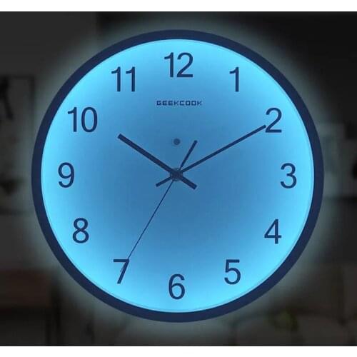 Luminous Wall Clock Large Number Hanging Clocks Quiet Dark Glowing Wall Clocks Modern LED Watches Decoration For Living Room