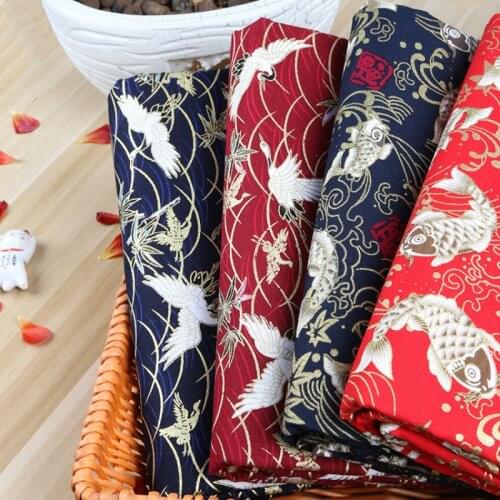 Bronzing Fabric Japanese Style Cotton Fabric Floral Pattern For DIY Patchwork Woman Dress Cheongsam Tissu Coton Textile Material