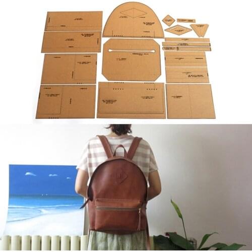 1Set DIY Kraft Paper Template New Fashion Backpack Men and Women Wallet Leather Craft Pattern DIY Stencil Sewing Pattern 42*34cm