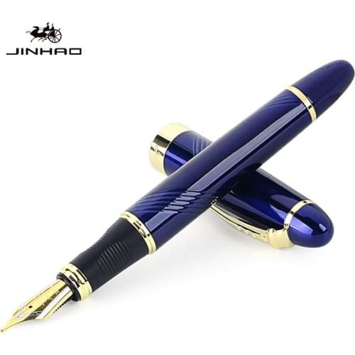 High Quality Spiral Blue Iraurita Fountain Pen Luxury Jinhao 450 Full Metal Golden Clip Pens Writing Stationery Office School