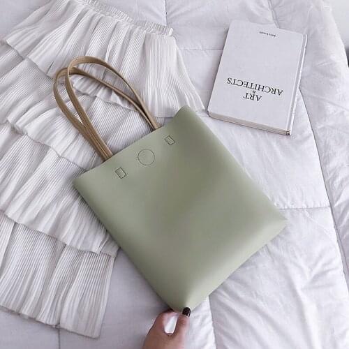 PU Leather Purses and Handbags for Women 2021 Fashion Girls Female Shoppers Solid Color Large Capacity Classic Tote Bags Wallets