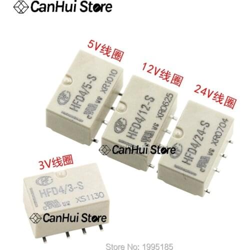 1Pcs HongFa signal relay HFD4/3-S HFD4/5-S HFD4/12-S HFD4/24-S 3V,5V,12V,24V 2A 8-pin two group conversion SMD SMT