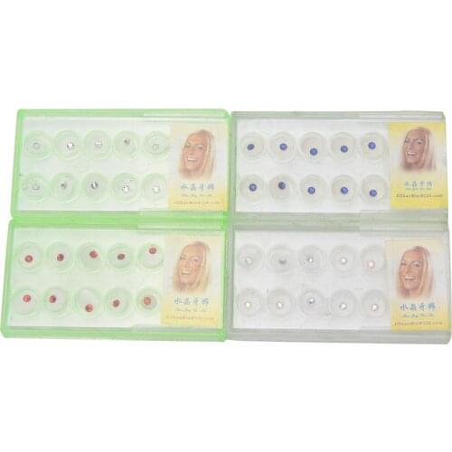 10pcs Diamond Bur Dental Material Teeth Whitening Studs Denture Acrylic Teeth Crystal Ornament Oral Hygiene Tooth Decoration