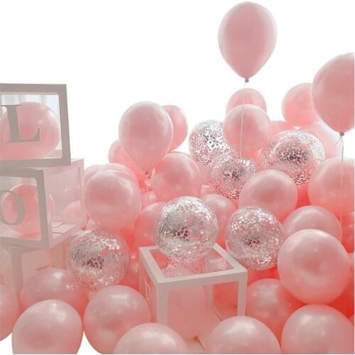 18pcs 12inch Gold Silver Pink Chrome Metal Latex Balloons Confetti Wedding Birthday Party Decoration Helium Globos New Year 2021