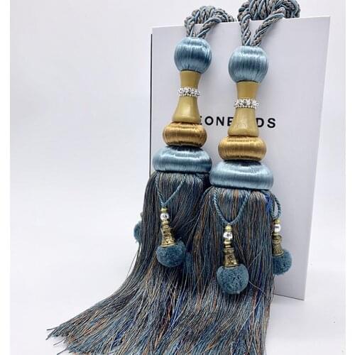 2Pcs Curtain Tieback Hanging Ball Curtain Hook Bandage Lashing Lobbing Strap Tassel Tieback Buckle Home Decoration