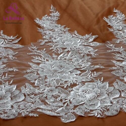 2yards off white handmade beads on net yarn cord embroidery lace trim evening/wedding dress accessories lace 55cm