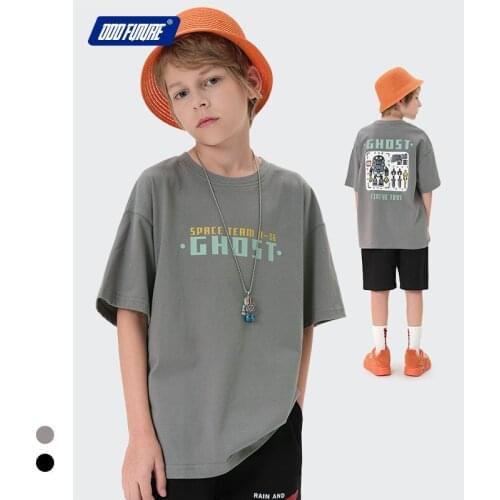 2021 Summer New Teen Boys T Shirts Fashion Cartoon Robot Print Cotton Tshirt for Teenages Boys Korean Short Sleeve Loose T-shirt