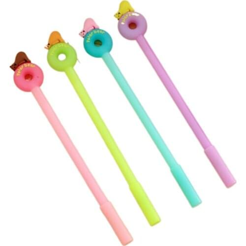 24pcs Kawaii Polar Bear Gel Pens Stationery Items Students Novelty Signature Neutral Pen Wholesale