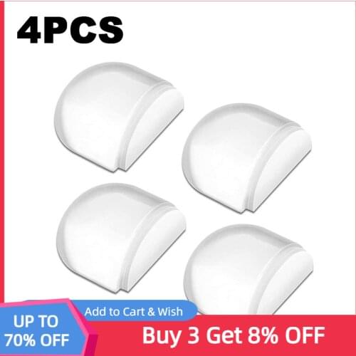 4pcs Door Stopper Transparent Acrylic Floor Door Stops Self Adhesive Hidden Wall Buffer for Protection of Wall and Furniture