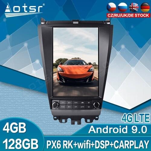 For Honda Accord 7 2003 2004 2005 2006 2007 Android Radio Car Multimedia DVD Player 128GB Tesla Big Screen GPS Navigation Stereo