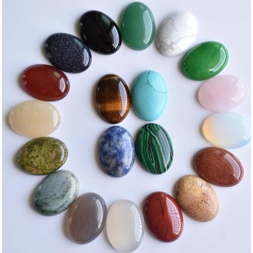 Free shipping 20pcs/lot Wholesale 18x25mm 2020 hot sell natural stone mixed Oval CAB CABOCHON teardrop beads for jewelry making