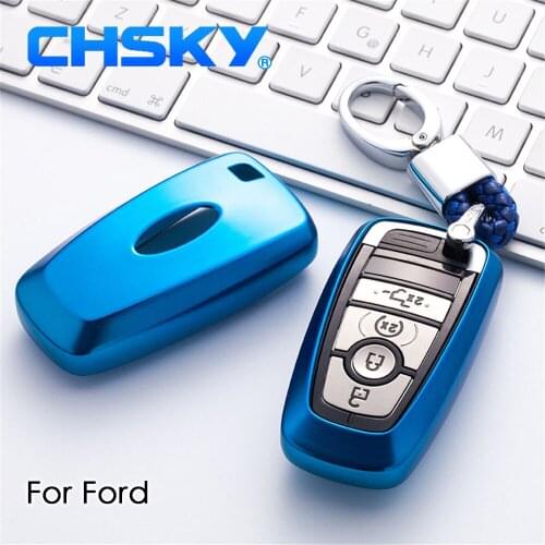 CHSKY Car Styling TPU Car Key Case Shell Auto Key Chain For Ford 2018 EcoSport for Lincoln MKC Car key Covers Case Car Accessory