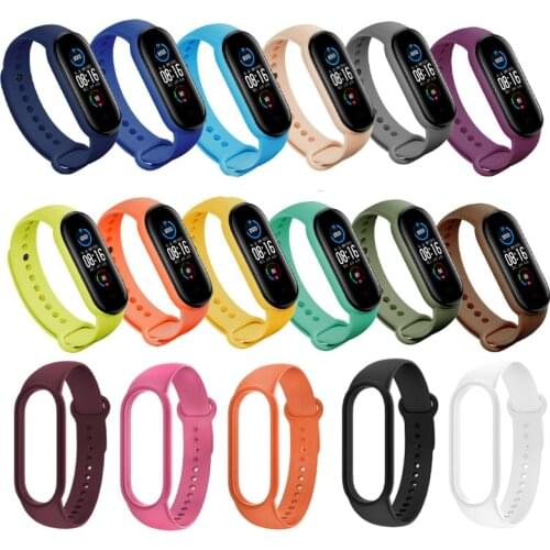 Color TPU Strap For Xiaomi Mi band 6 5 Silicone Wristband Bracelet Replacement For Xiaomi band 5/6 NFC Mi5 Mi6 Smart Strap